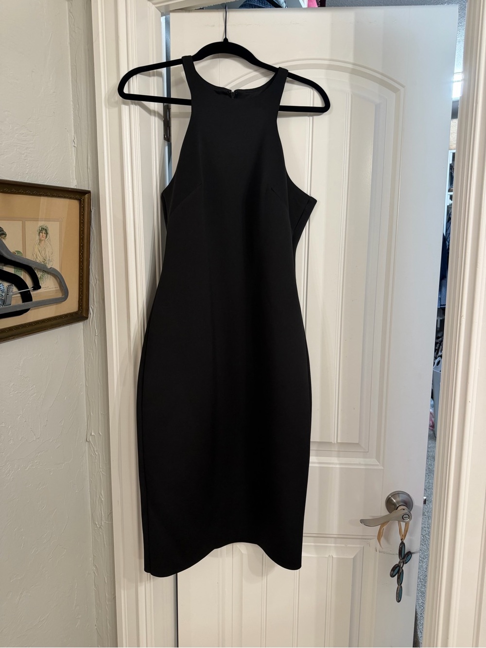 Belle by Badgley Mischka Sleek Black Halter Sheath Dress - NEVER WORN